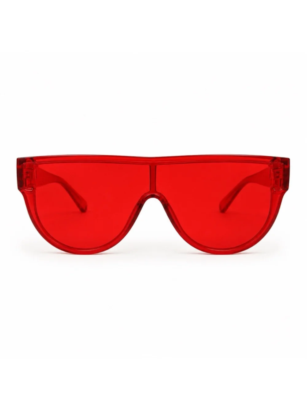 Retro Red Shield Sunglasses Oversized Futuristic Visor Style Glasses